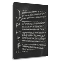 Black And White Wall Art Footprints In The Sand Poem Wall Art Prints Poster Canvas Paintings For Office Unframed 12x18 in