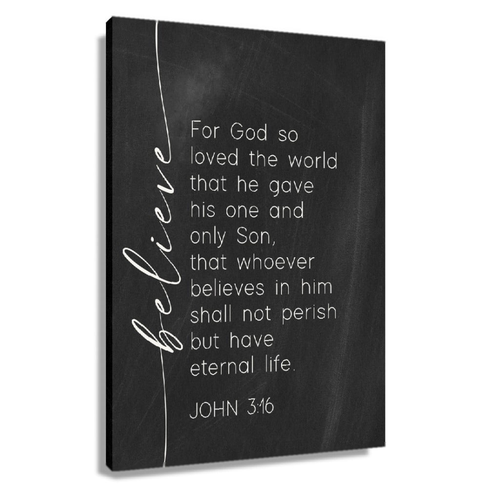Black And White Wall Art John 3 16 Wall Art Bible Verse Poster ...