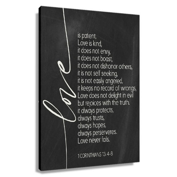 Black And White Wall Art Love Is Patient Love Is Kind Wall Art Canvas Modern Home Decor Unframed 12x18 in