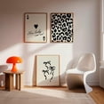 Black And White Wall Art Prints Set of 3, Leopard Playing Card And Bow ...