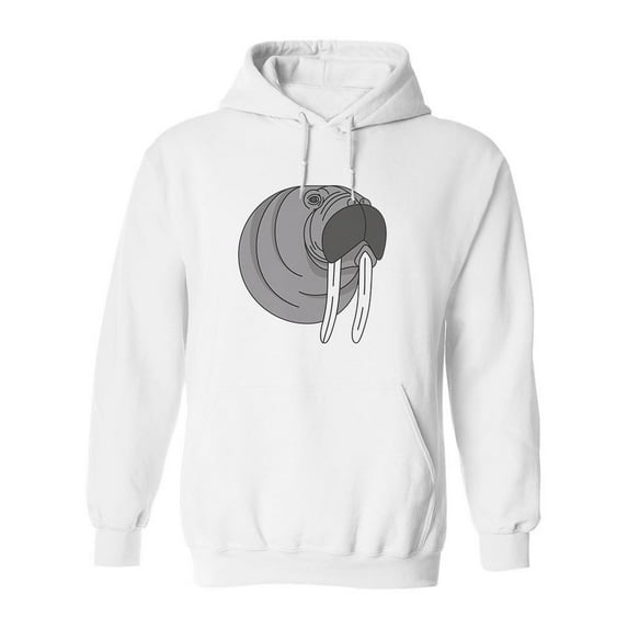 Black And White Walrus Hoodie Men -Image by Shutterstock, Male XX-Large