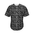 thumbnail image 1 of Black And White Warli Tribal Print Active Baseball Jersey for Men and Women, Hippie Button Down Women’s Baseball Team Shirts., 1 of 4