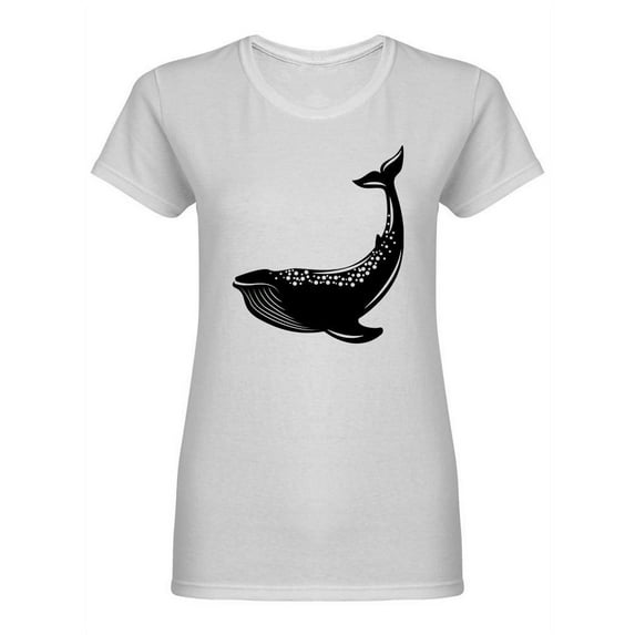 Black And White Whale Shaped T-Shirt Women -Image by Shutterstock, Female Small