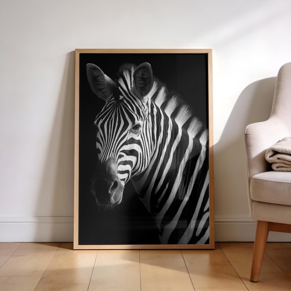 Black And White Zebra Minimalist Animal Safari Poster Unframed Paper Print