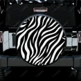 Black And White Zebra Polyester Universal Spare Wheel Tire Cover Custom