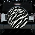 Black And White Zebra Polyester Universal Spare Wheel Tire Cover Custom