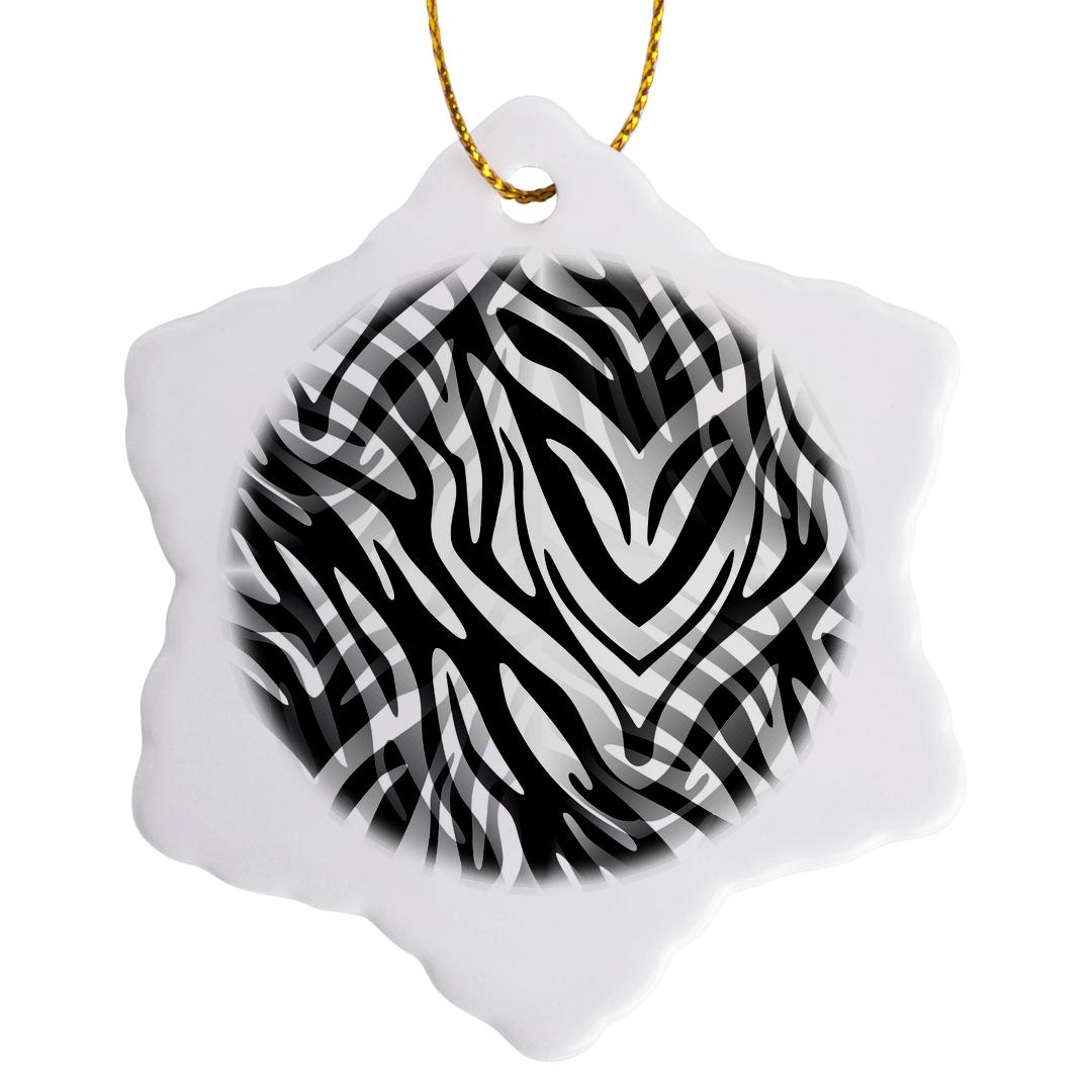 Zebra Snowflake 3drose, Black and White Zebra Print Abstract, 3 inch Snowflake ...