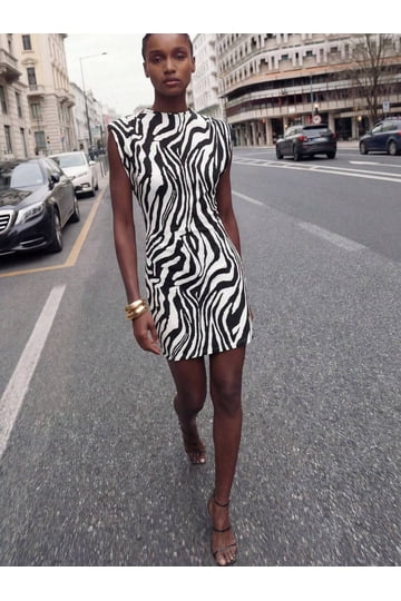 zebra dress women Vero Moda - Boat Neck Mini - - Polyester/Elastane have dress Kiki Zebra One Shoulder Micro