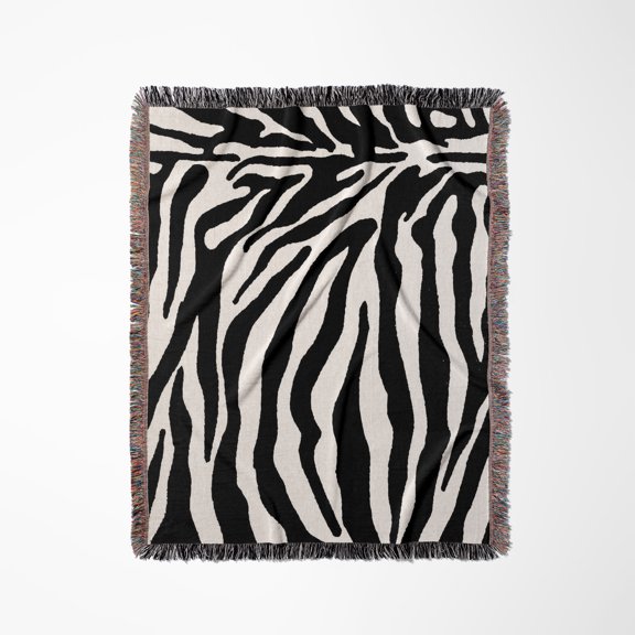 Black And White Zebra Print, Woven Blanket