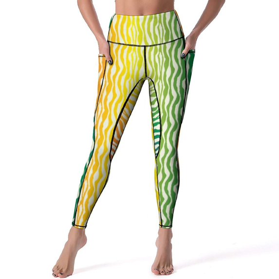 Black And White Zebra Yoga Pants Female Striped Print Leggings High Waist Yoga Legging Elastic Graphic Fitness Sport Pants