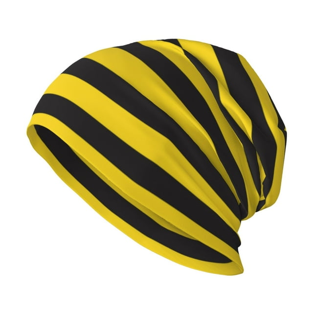 Black And Yellow Bee Stripe Adult Knitted Hat Beanie Cap Sports
