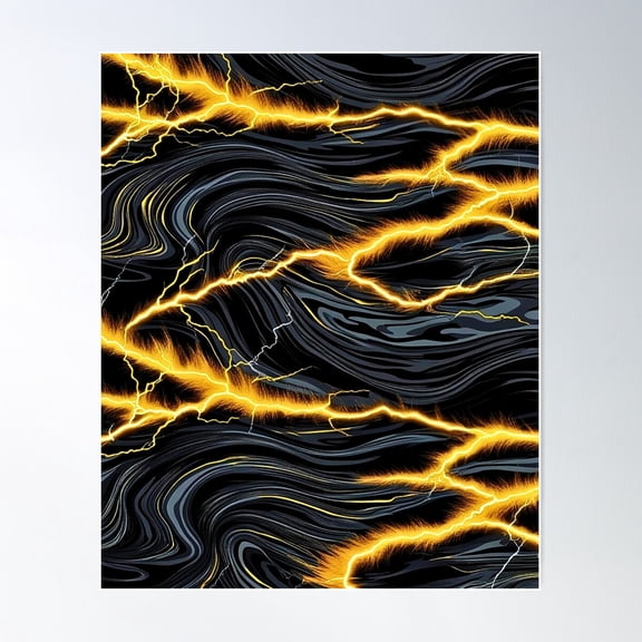 Black And Yellow Tiger Stripe Camo- Tiger Stripe Fusion Camouflage Pattern Poster Wall Art, Modern Wall Decor For Living Room Bedroom, 8x12 UNFRAMED