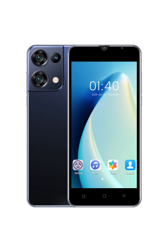 Black Android 12 Cell Phone 5.5In Hd Display 16Gb Storage 3G Dual Sim 3200Mah Unlocked
