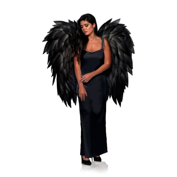 UNDERWRAPS Large FOAM Costume Angel Wings - Adult Huge Halloween Costume, Photoshoot Prop for Men & Women, (Black)