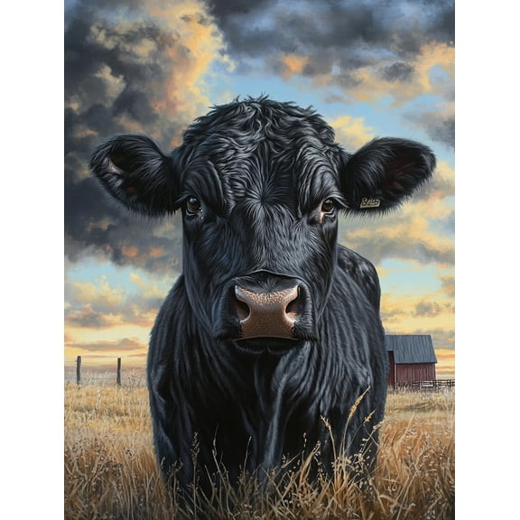 Black Angus Cow Preprinted 11CT Cross Stitch Kits for Beginners & Adults - Easy Needlepoint Patterns for Home Decor & Craftings 43