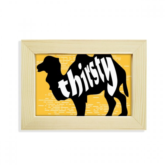 Black Animal Camel Outline Natural Desktop Decorate Photo Frame Picture Art Painting 5x7 inch