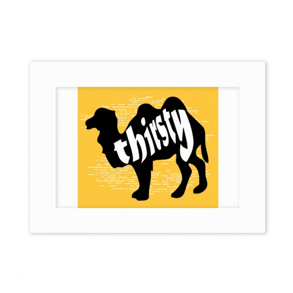 Black Animal Camel Outline Natural Photo Mount Frame Picture Art Painting Desktop 5x7 inch