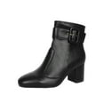 thumbnail image 1 of Black Ankle Boots For Ladies With Square Toe Side Zipper Chunky Mid Heel Solid Color For Casual Winter Indoor Outdoor Everyday Wear Size 38, 1 of 9