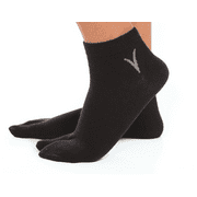 Black Ankle Casual V-Toe Flip-Flop Tabi Big Toe Socks by V-Toe Socks, Inc