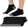 thumbnail image 1 of Black Ankle Socks 12 Pairs Mens Cushioned Low Cut Socks with Soft Breathable Cotton Blend Moisture Wicking Athletic Socks for Everyday Wear, 1 of 3