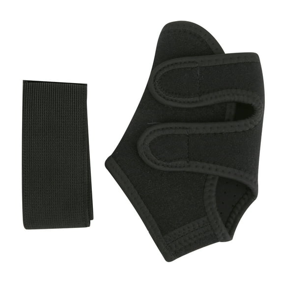Black Ankle Support Brace - Elastic Foot Guard Strap for Basketball and Sports Training Protection - Left Foot