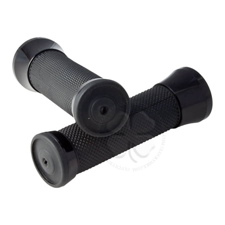 Black Anodized CNC Hand Grip 7/8" Handlebar OEM Replacement Rubber Artemis