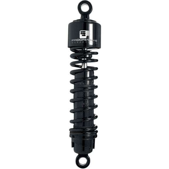 Progressive Suspension 412 Series Rear Shock Absorbers, 11 in., Black, Steel, Gas Charged, Progressive Rate Spring, Harley-Davidson (412-4062B)