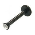 thumbnail image 1 of Black Anodized Titanium 16G Internally Threaded Labret with CZ Jewel, 1 of 2