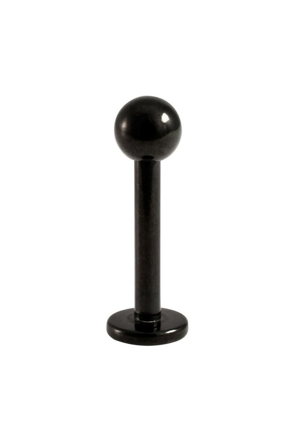 Black Anodized Titanium Labret Monroe 16G Cartilage Stud with Ball End