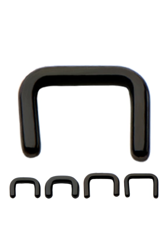 Black Anodized Titanium Mini Septum Staple Ring