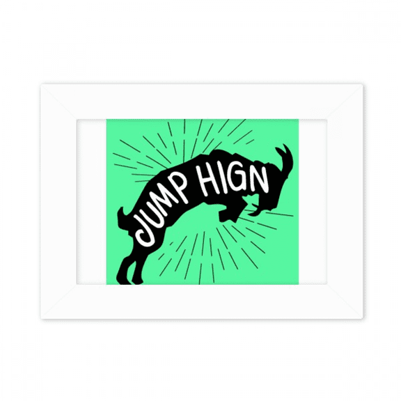 Black Antelope Animal Outline Natural Photo Mount Frame Picture Art Painting Desktop 5x7 inch