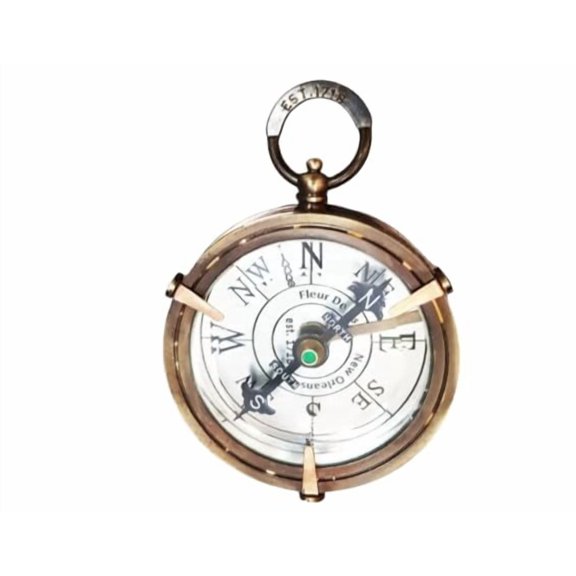Black Antique Brass Compass Est.1718 with Box Marine Captain Personalized Working Compass Gift