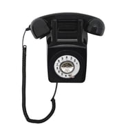 Black Antique Wall Telephone Set, Retro Landline Phone, Vintage Rotary Dial Telephone Set, Classic Old Fashion Wall Mount Phone with Redial for Home/Office/Hotel/School