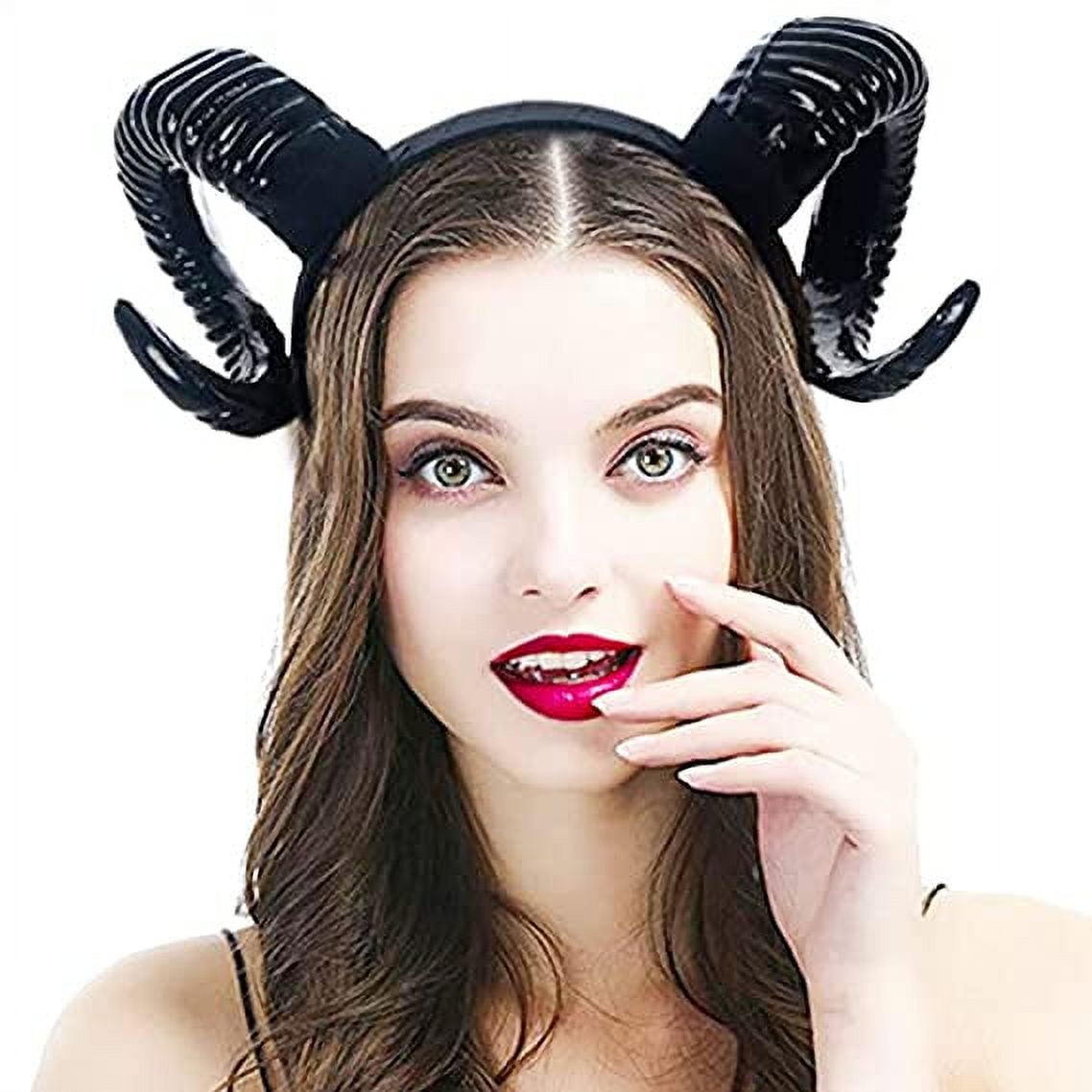Black Antlers Sheep Horn Gothic Steampunk Devil Demon Horns Headband