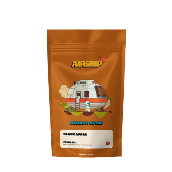 Black Apple Espresso - Roasted by Airship Coffee - Whole Bean Coffee - 12oz Bag