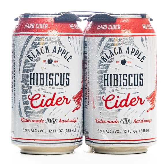 Black Apple Hibiscus Cider 4 Pack, 12 fl oz Cans, 6.9% ABV