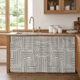 thumbnail image 1 of Black Arches Cabinet Curtains 28" W x 51" L, Abstract Modern Minimalist Curves Line Geometric Under-Desk Privacy Dust Proof Drape Dishwasher Curtain Sink Skirt for Kitchen Closet Bathroom Laundry, 1 of 9