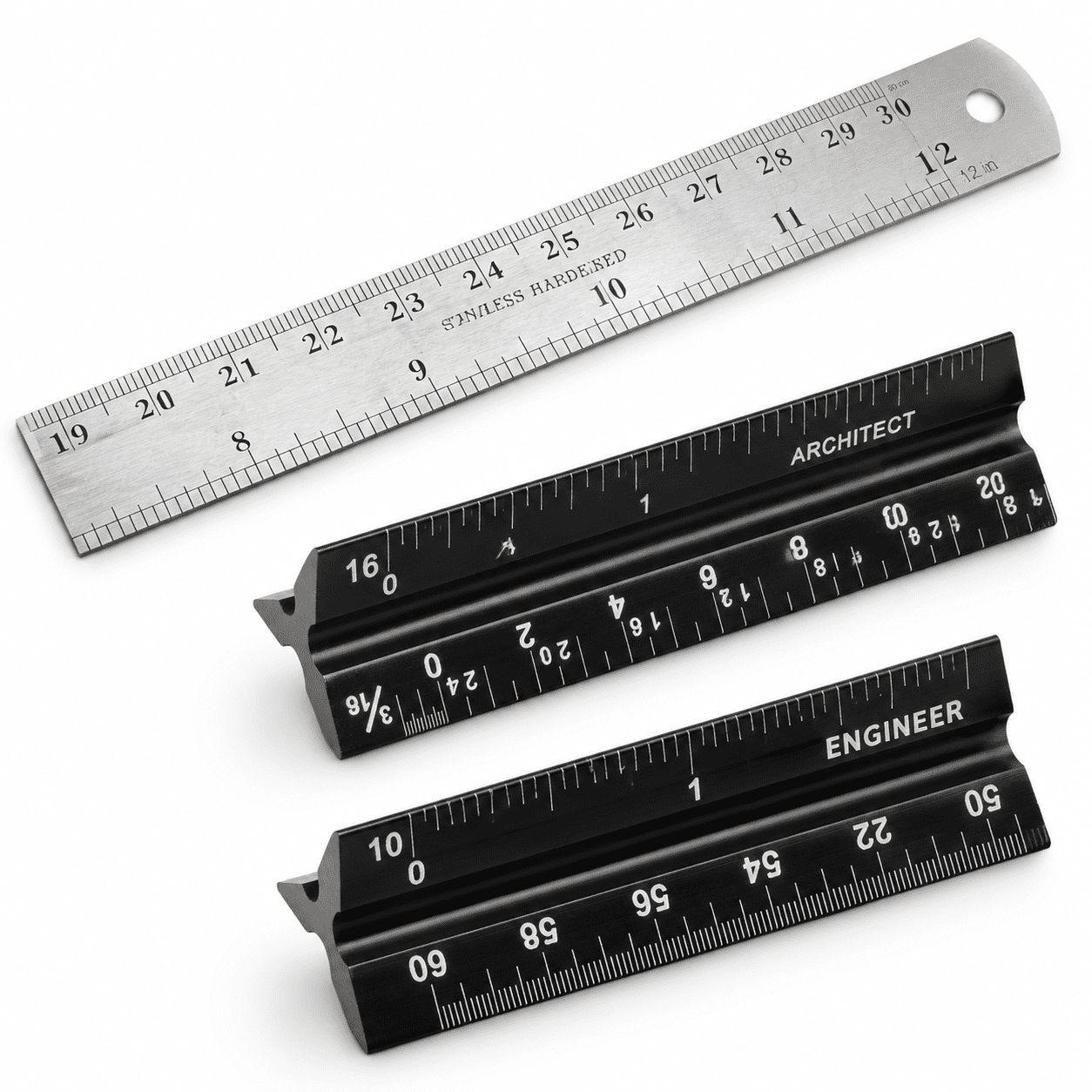 Black Architect / Black Engineer 12-inch 3-piece Metal Architectural ...