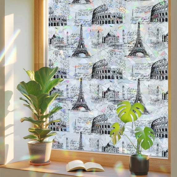 Black Architecture Window Privacy Film, Retro Classic Black City ...