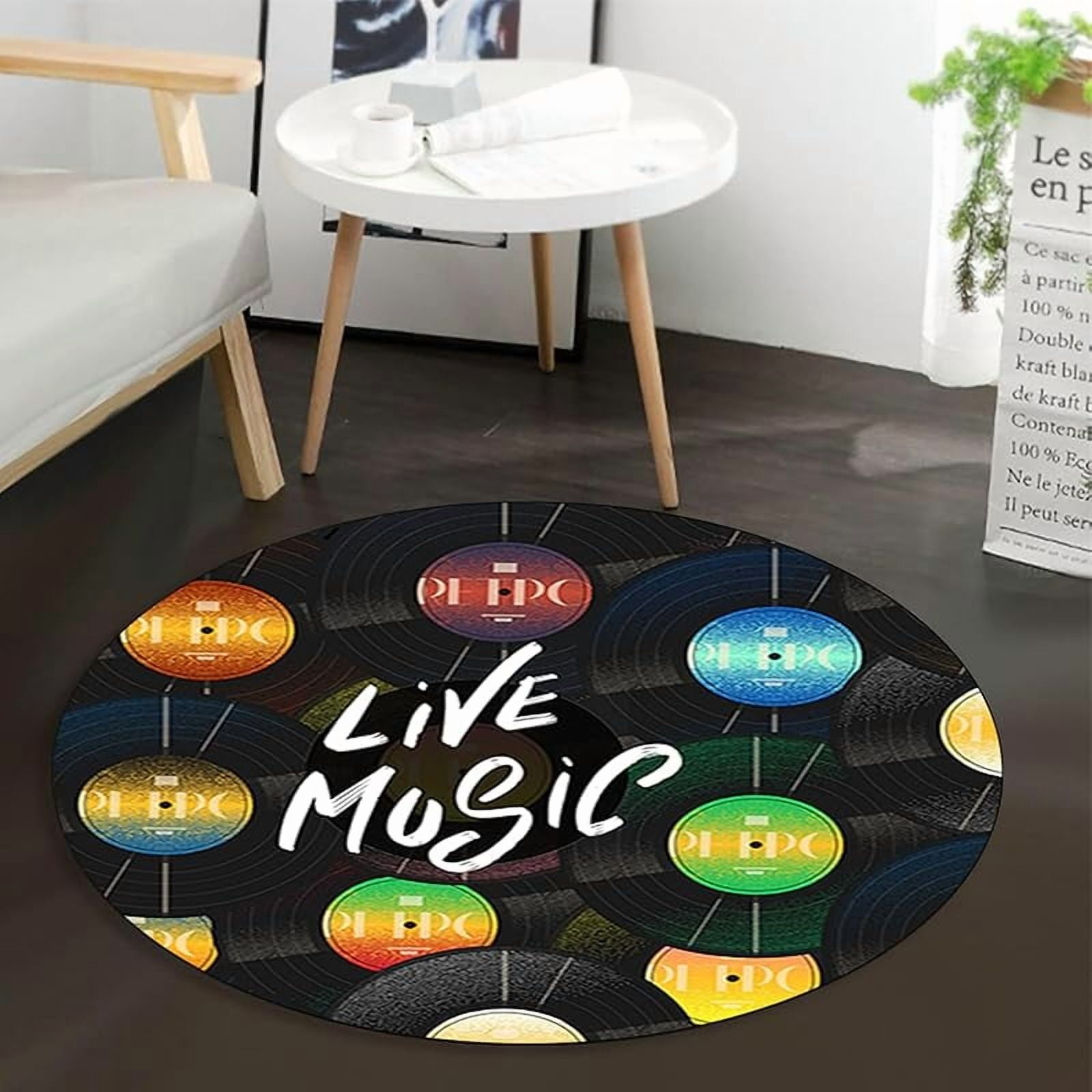 Black Area Rug Colorful Non-Slip Soft Rug for Living Room & Bedroom ...