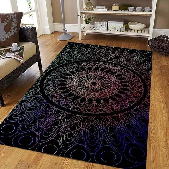 Black Area Rug For Living Room Bedroom, Modern Light Luxury Style Soft Washable Carpet, Indoor Decorative Rug With Non-Slip Backing 5 x 6ft