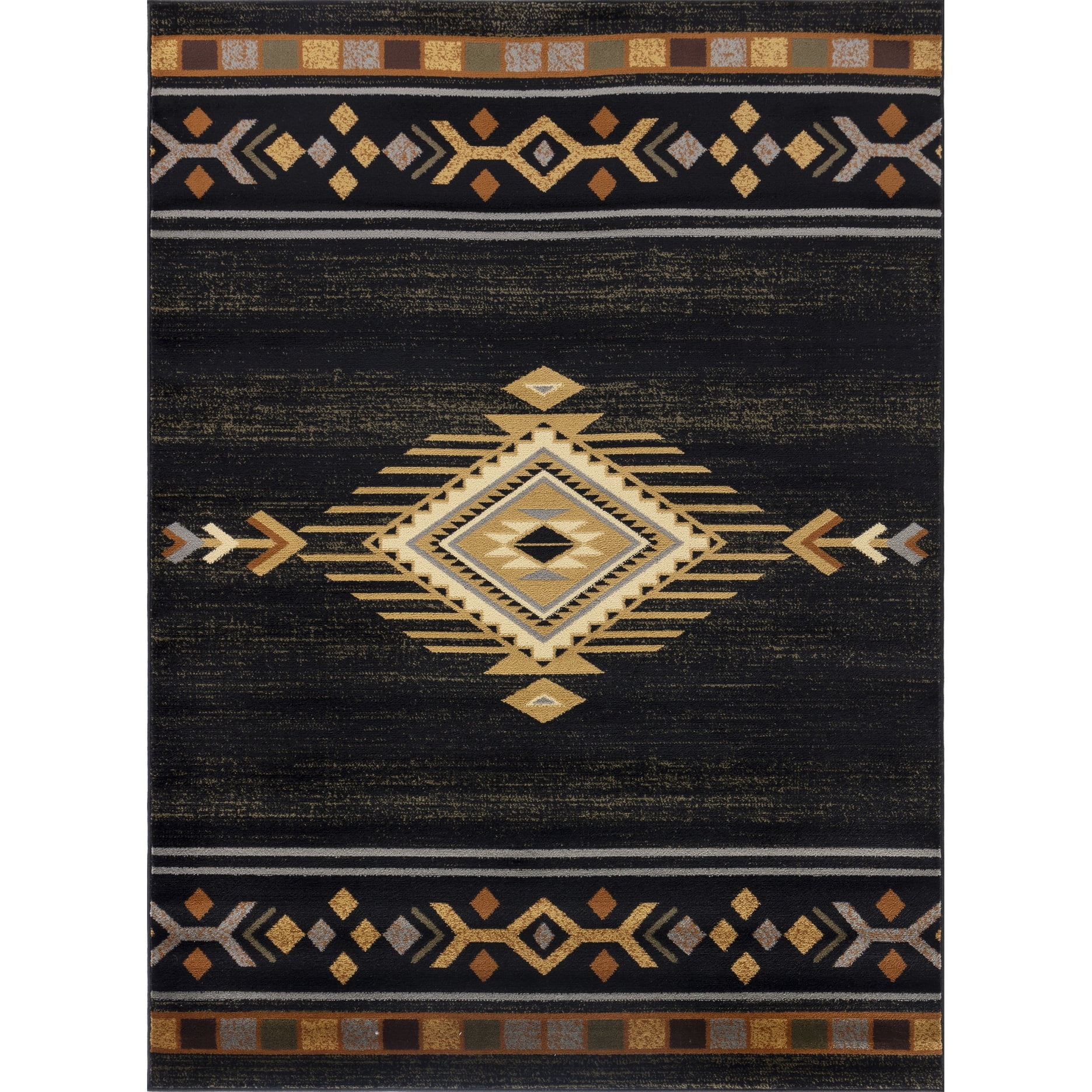 Black Area Rug With Allure, 7'10