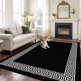 thumbnail image 1 of Black Area Rugs 5x7 ft Greek Chinese Style Border Geometric Washable Rug Non Slip Indoor Carpet Absorbent Floor Mat for Living Room Bedroom Dining Room, 1 of 9