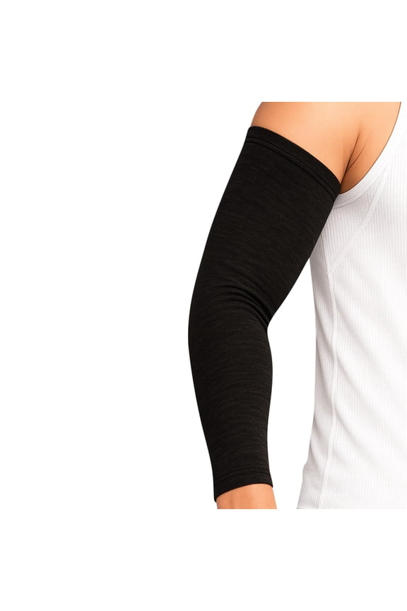 Black Arm Sleeves Summer Sun Protection Ice Silk Fabric Construction For Running Cycling And Outdoor Sports With Breathable During Summer Activities Free Size