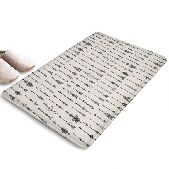 Black Arrow Pattern Flannel Non Slip Door Rugs,Washable Door Mats Indoor,Decorative Door Mats,Dirt-Resistant and Absorbent Doormat for Entrance,Bedroom,Kitchen,Bathroom,31.5x17in(80x43cm)