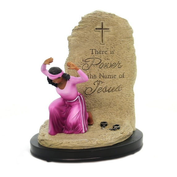 Black Art Power Figurine Polyresin Name Of Jesus Religious Fpow01