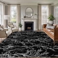thumbnail image 1 of Black Art Washable Area Rug 5 x 7 ft White Tree Branch Botanical Abstract Plant Leaves, Soft Non Slip Rugs Stain Repellent Indoor Felt Carpet for Living Dining Room Bedroom Home Office, 1 of 9