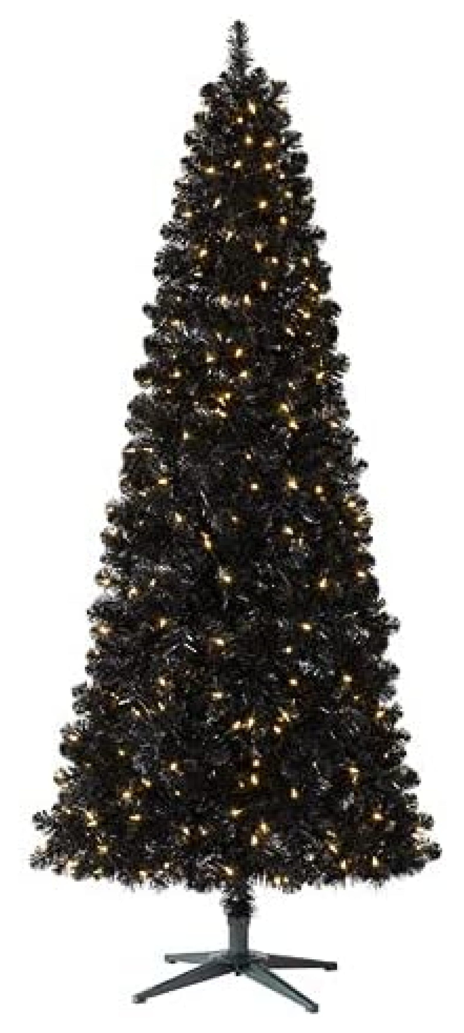 Black Artificial Christmas Tree Black Tree 7 ft Prelit 350 LED