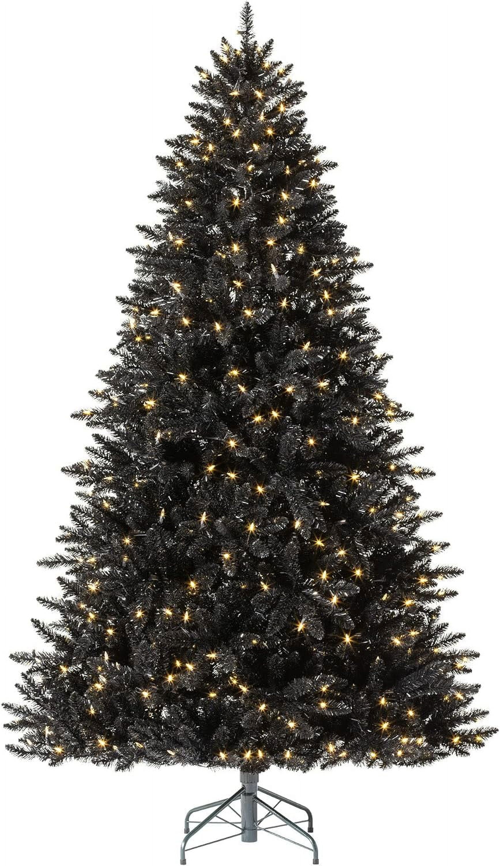 Black Artificial Christmas Tree Luxe Black Beauty 8 Ft PreLit