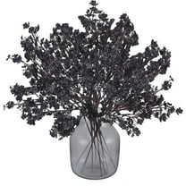 Black Artificial Flowers Babys Breath Flower Bulk Faux Silk Gypsophila Bouquet Real Touch Silk Floral Arrangement for Fall Centerpiece Halloween Home Fireplace Table Decor (Black Vase)